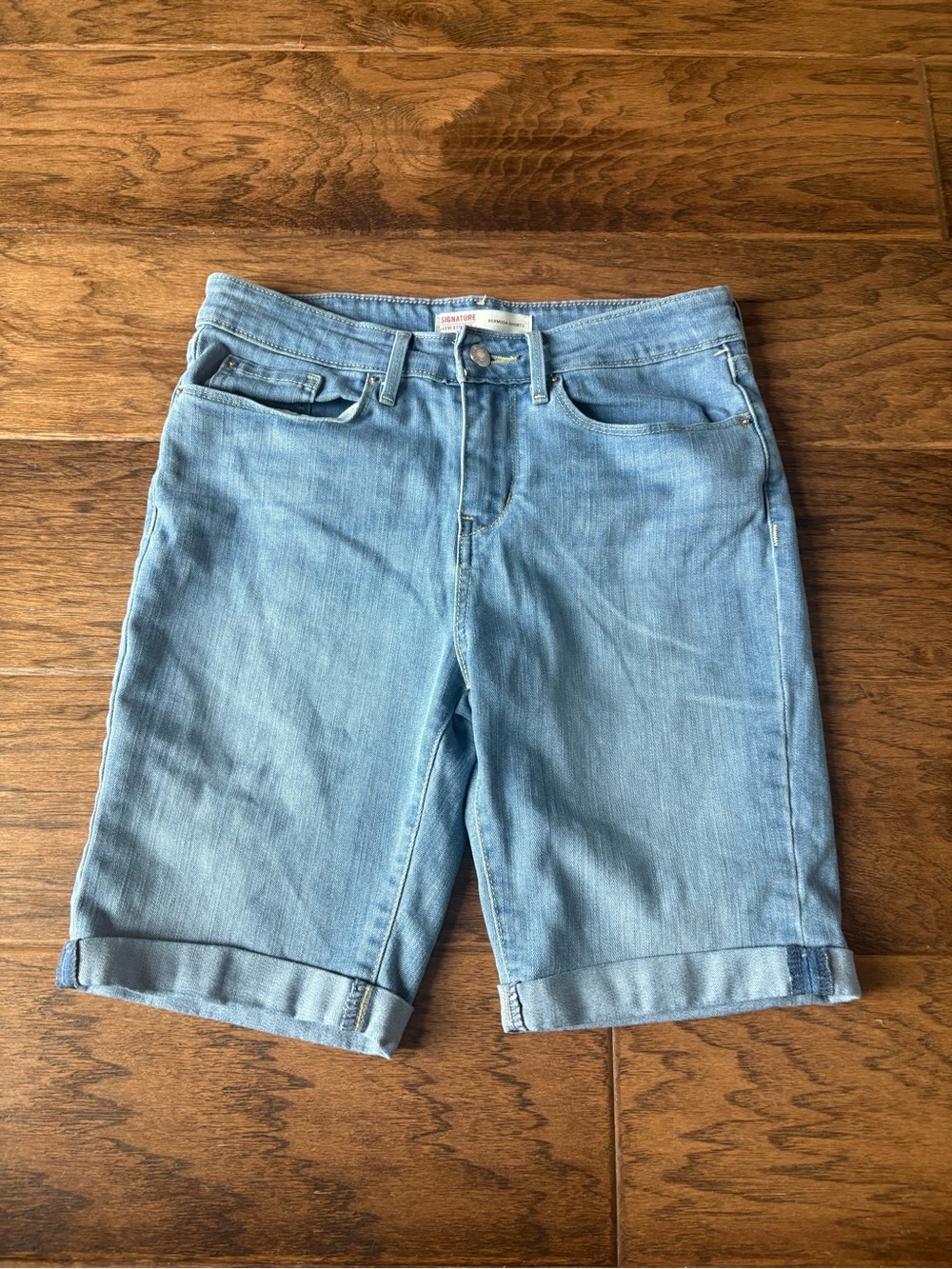 Signature by Levi Strauss Light Blue Denim Bermuda Shorts